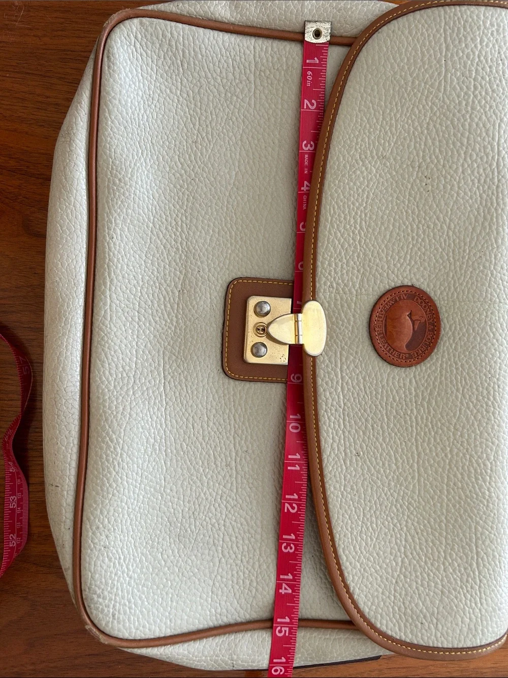 Dooney & Bourke Cream and Brown Men's Briefcase - Classic Two-Tone Design